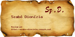 Szabó Dionízia névjegykártya