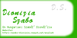 dionizia szabo business card